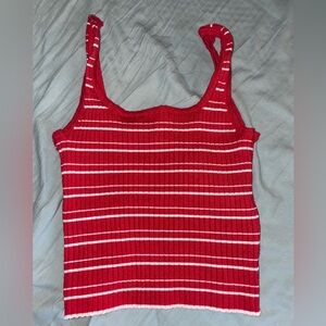 La Hearts Red and White Striped Camisole